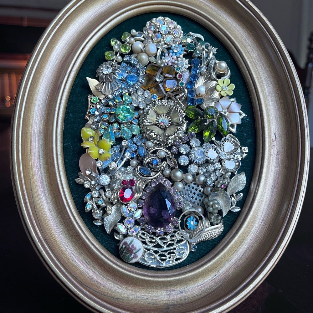 Framed Vintage Jewelry Art